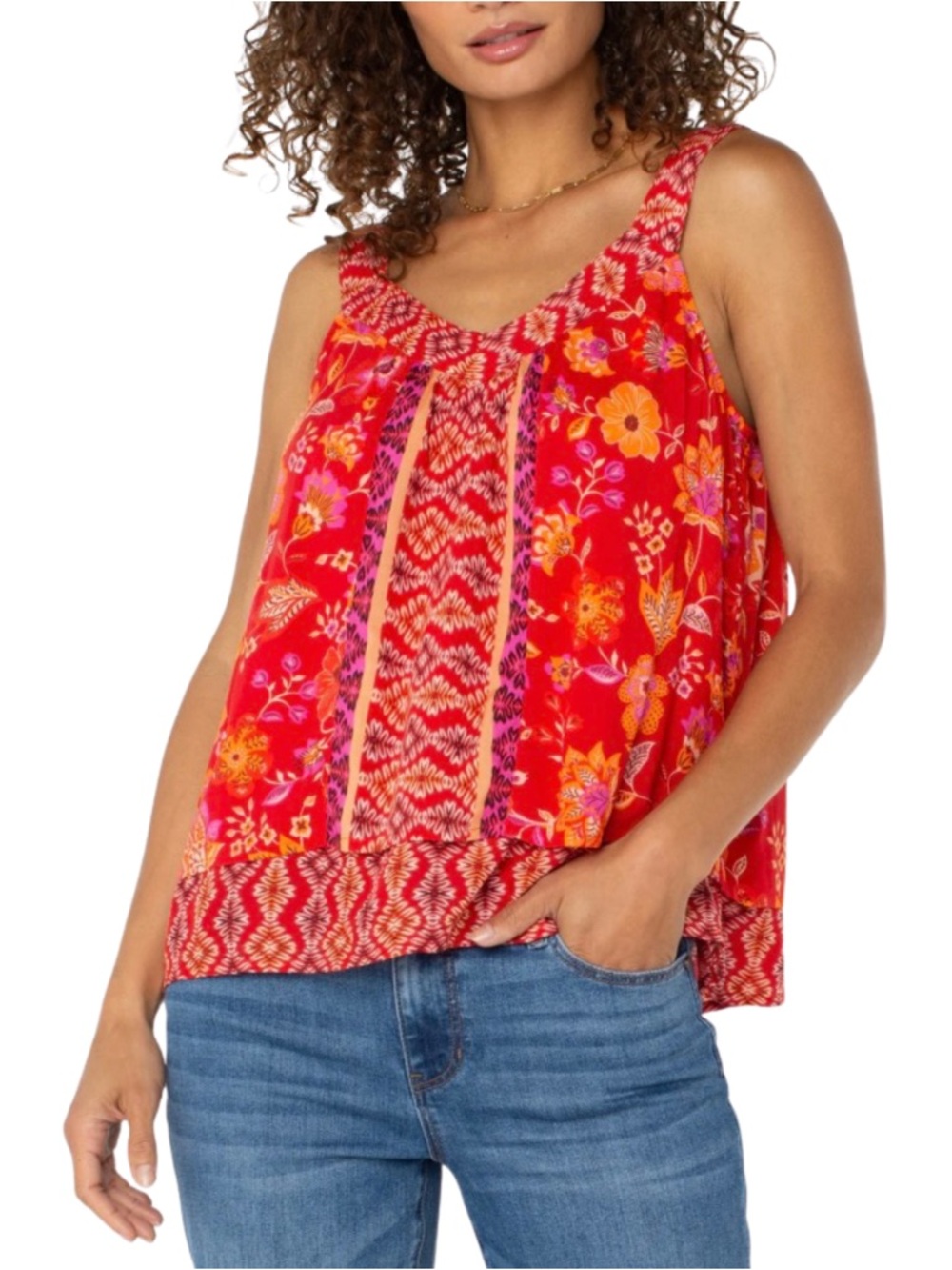 Liverpool Floral Layered Tank Blouse NWT Extra Large - Picture 2 of 7